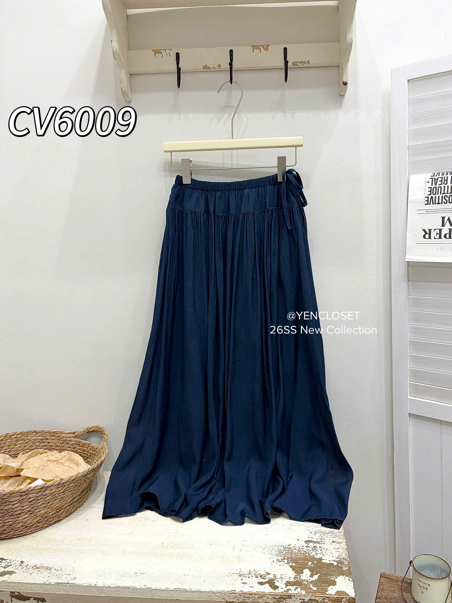 CV6009 Chân váy xòe tơ dây cap chun