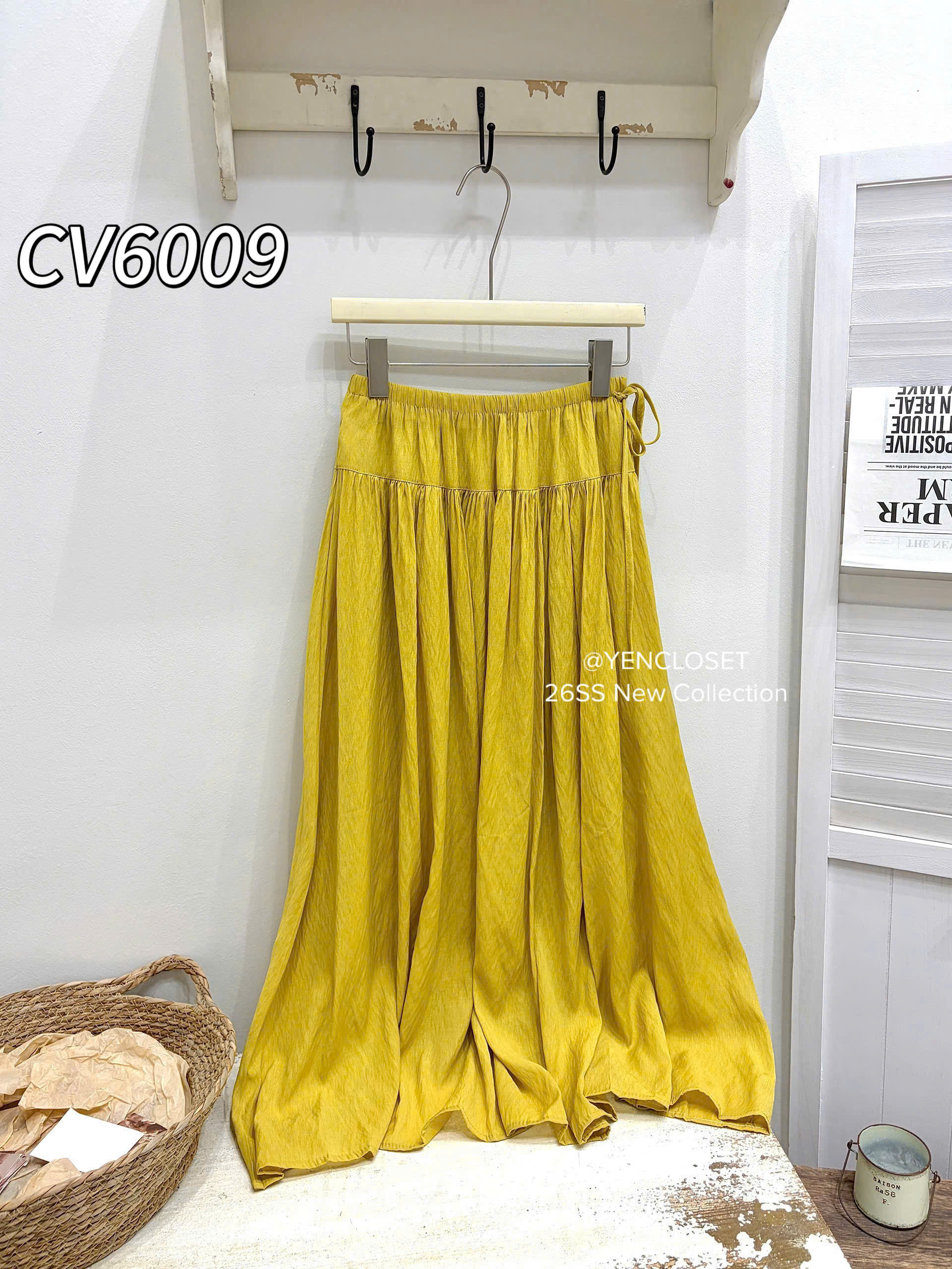 CV6009 Chân váy xòe tơ dây cap chun