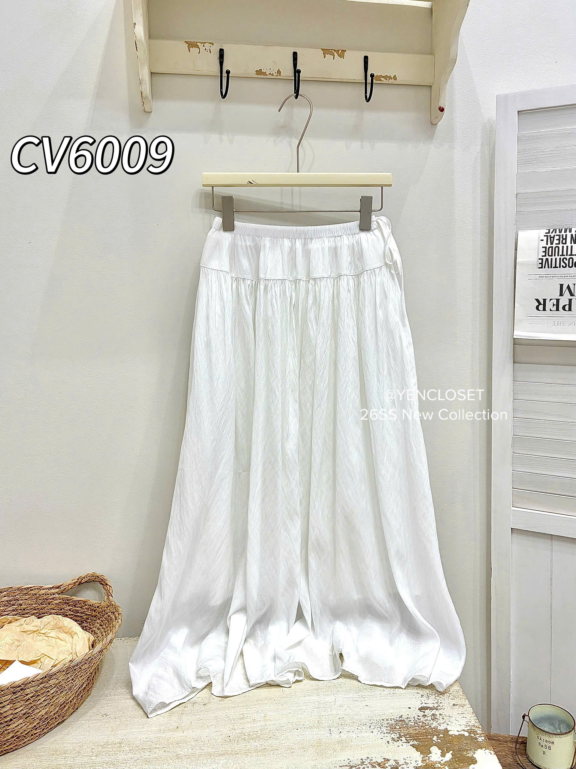 CV6009 Chân váy xòe tơ dây cap chun