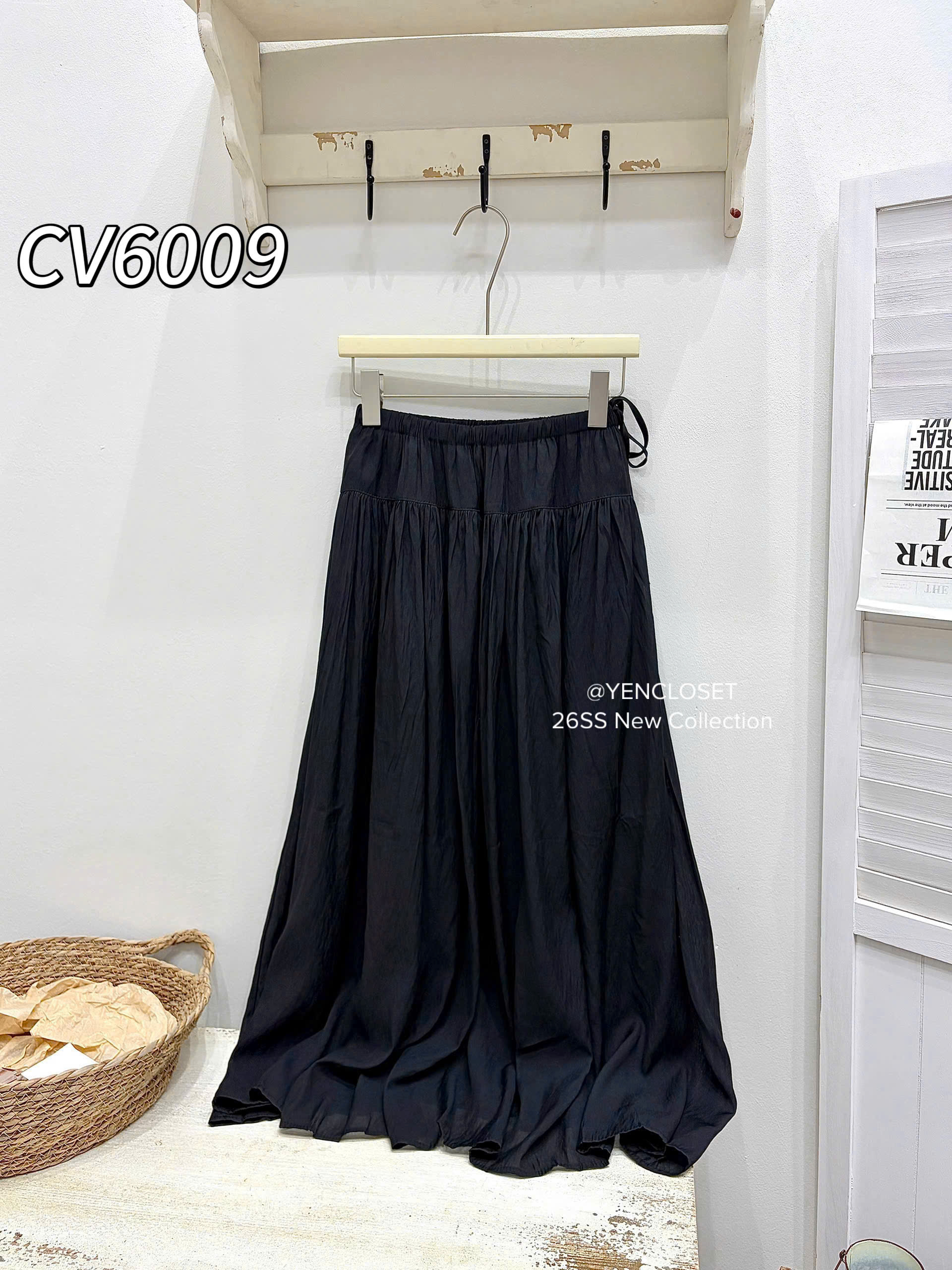 CV6009 Chân váy xòe tơ dây cap chun