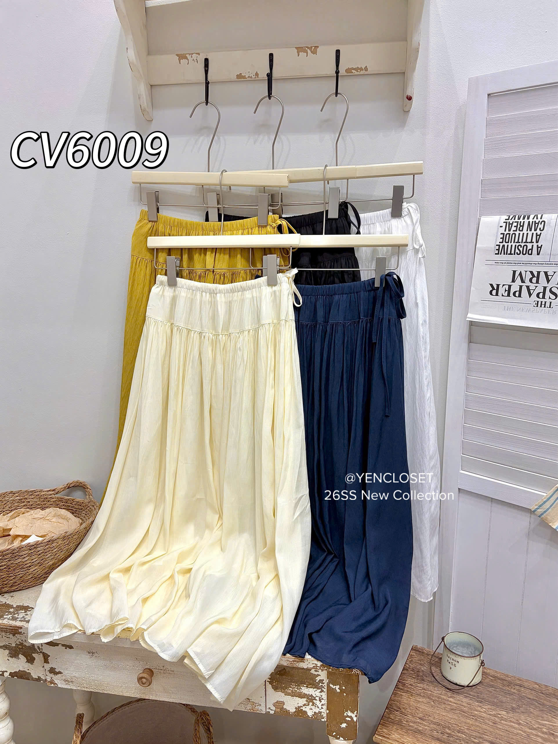 CV6009 Chân váy xòe tơ dây cap chun