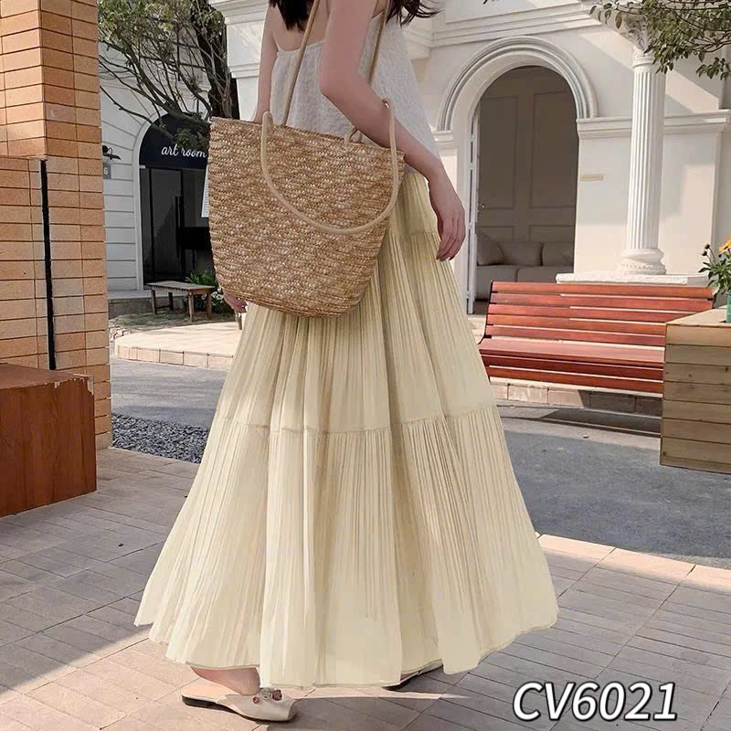 CV6021 Chân váy xòe tơ 2 tầng