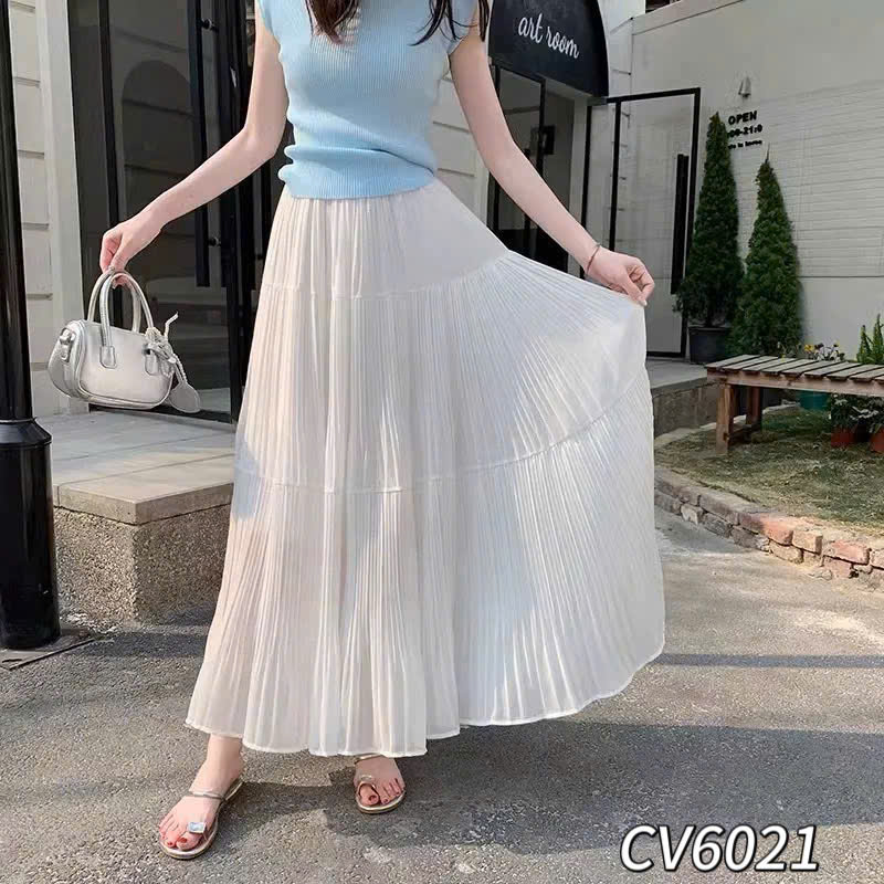 CV6021 Chân váy xòe tơ 2 tầng