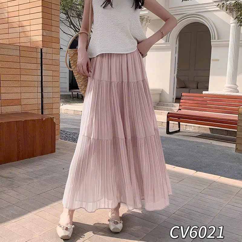CV6021 Chân váy xòe tơ 2 tầng