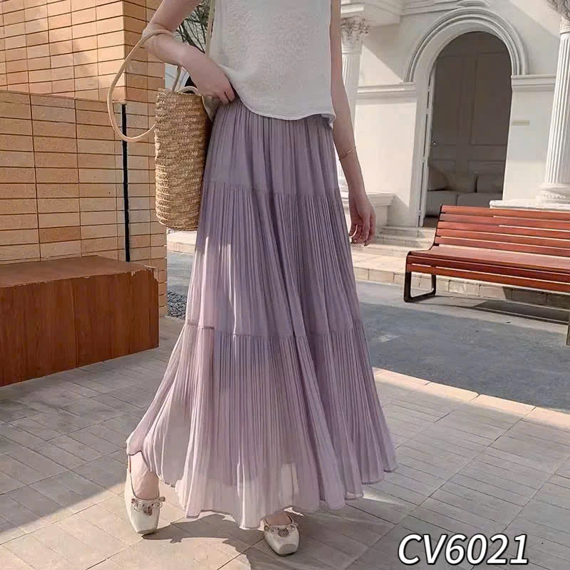 CV6021 Chân váy xòe tơ 2 tầng