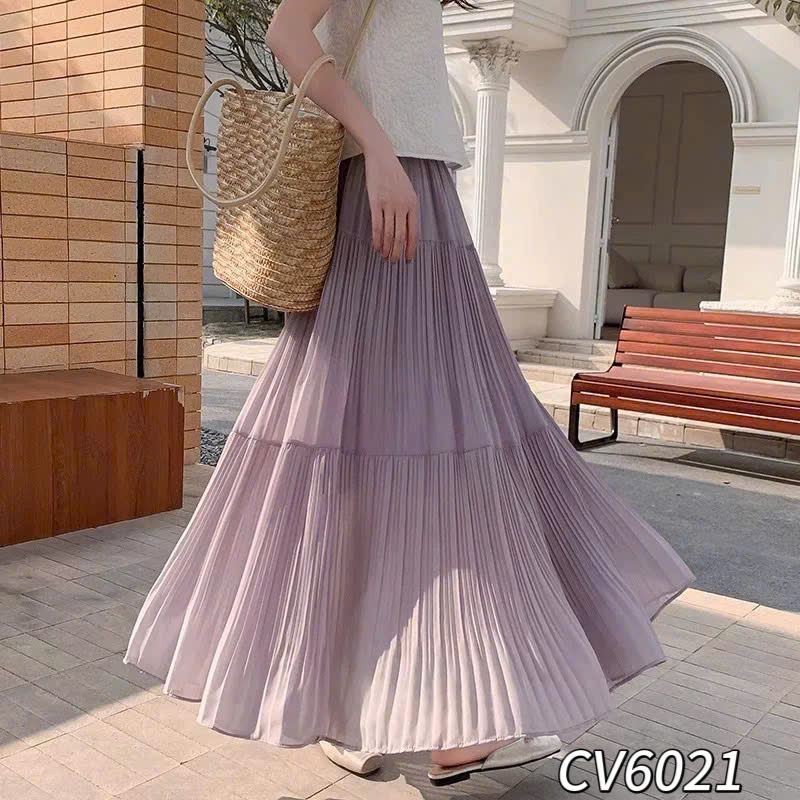 CV6021 Chân váy xòe tơ 2 tầng