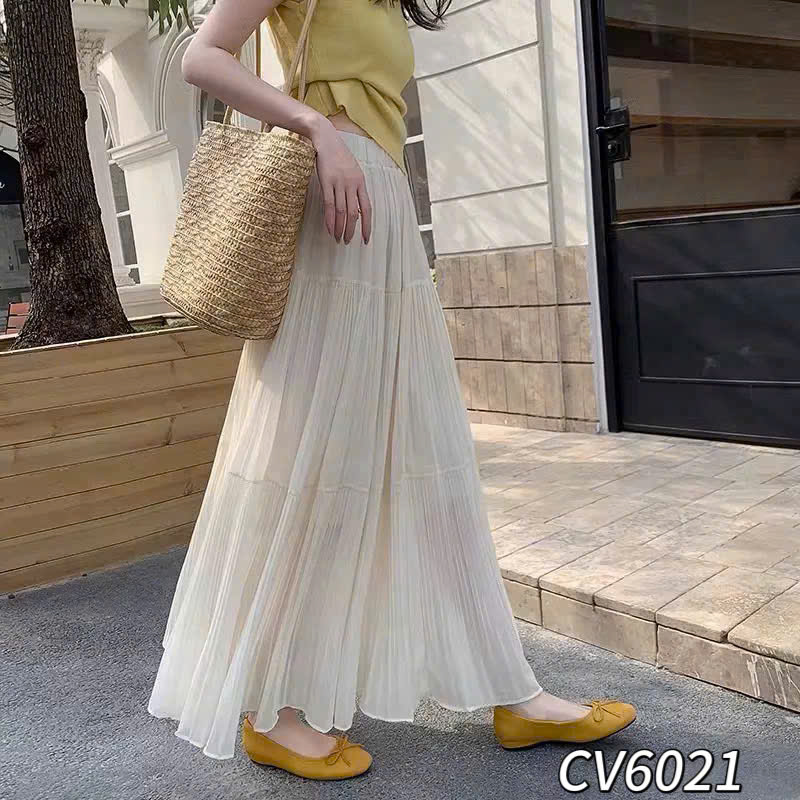 CV6021 Chân váy xòe tơ 2 tầng
