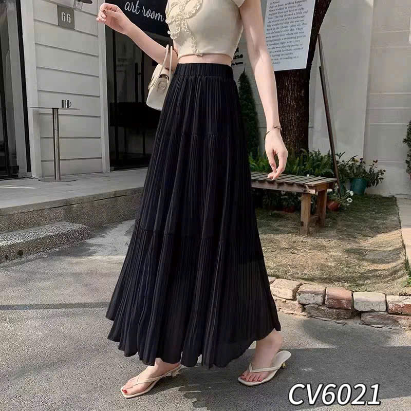 CV6021 Chân váy xòe tơ 2 tầng