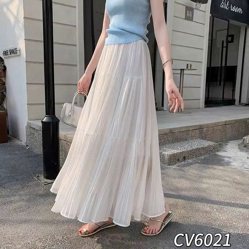 CV6021 Chân váy xòe tơ 2 tầng