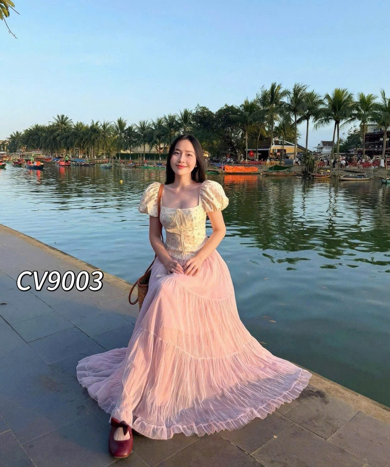 CV9003 Chân váy bèo xòe tầng