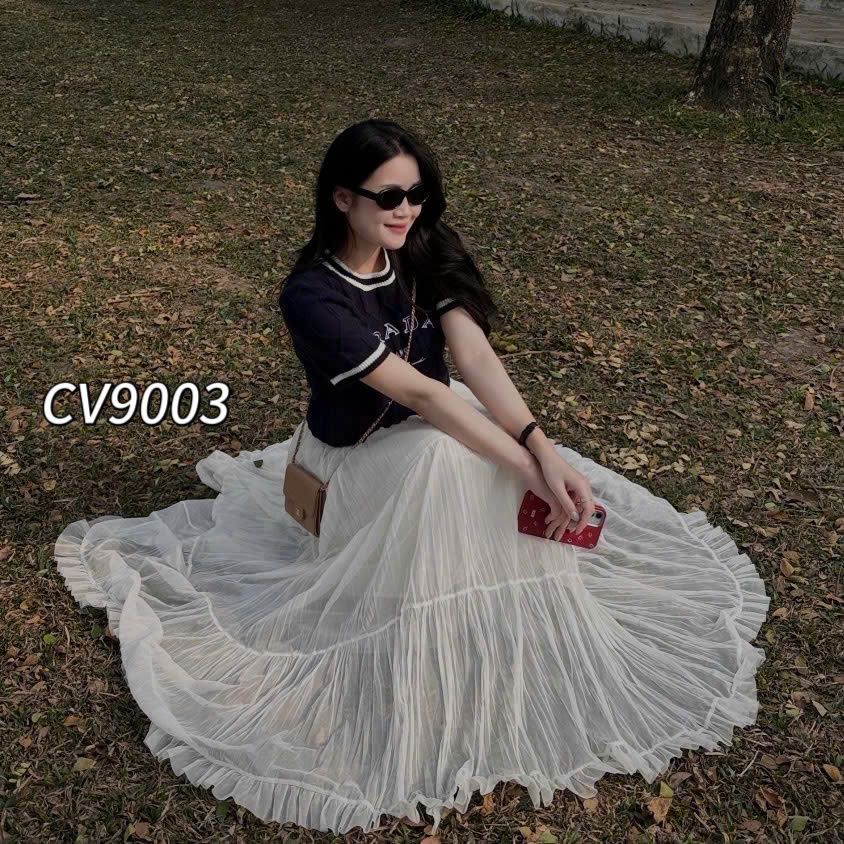 CV9003 Chân váy bèo xòe tầng