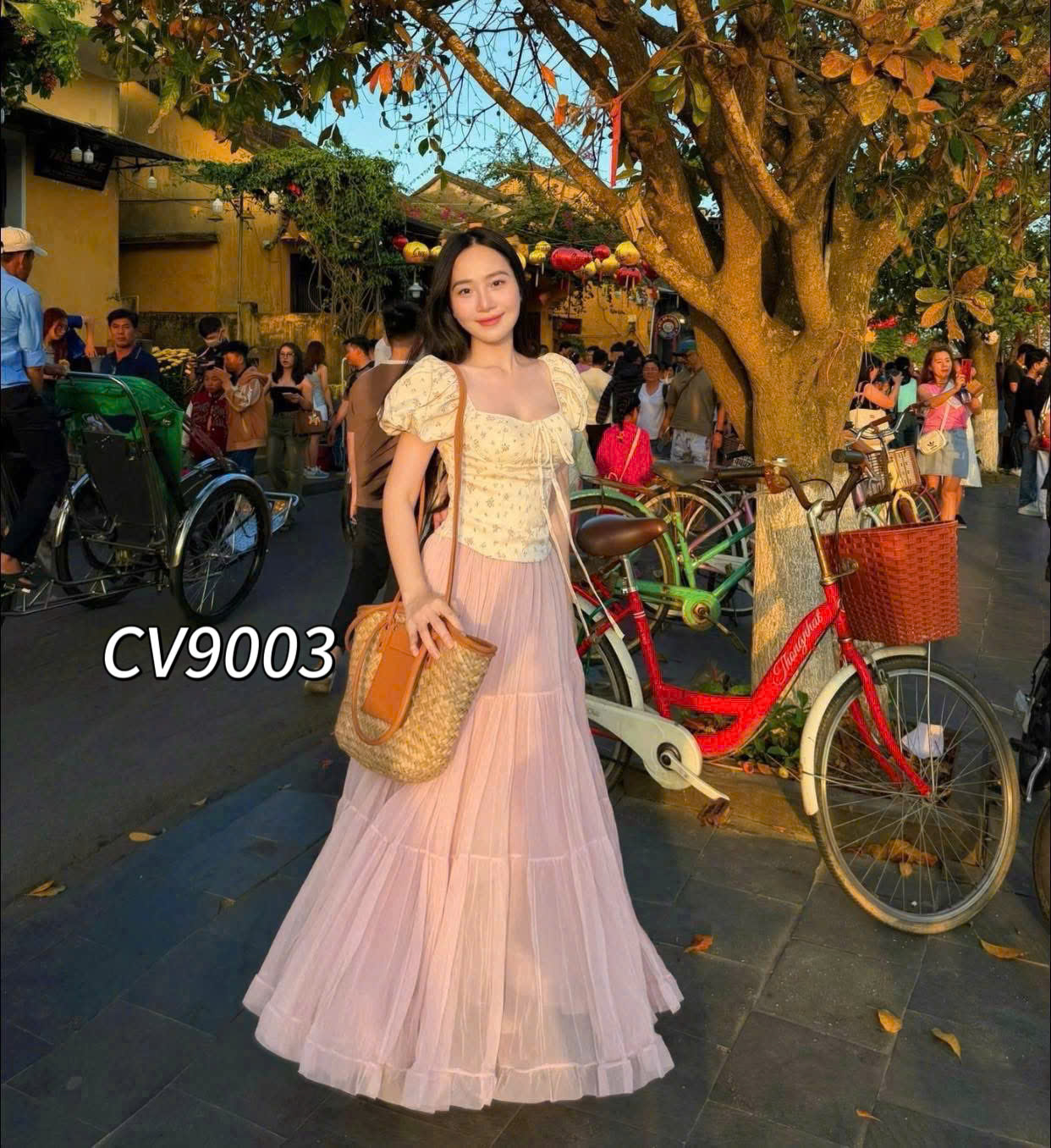 CV9003 Chân váy bèo xòe tầng
