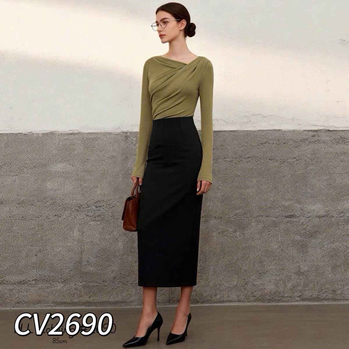 CV2690 Chân váy bút chì Umi cạp ẩn