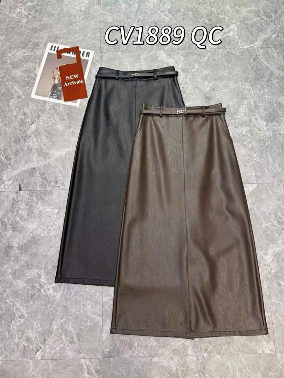 CV1889 QC Chân váy da