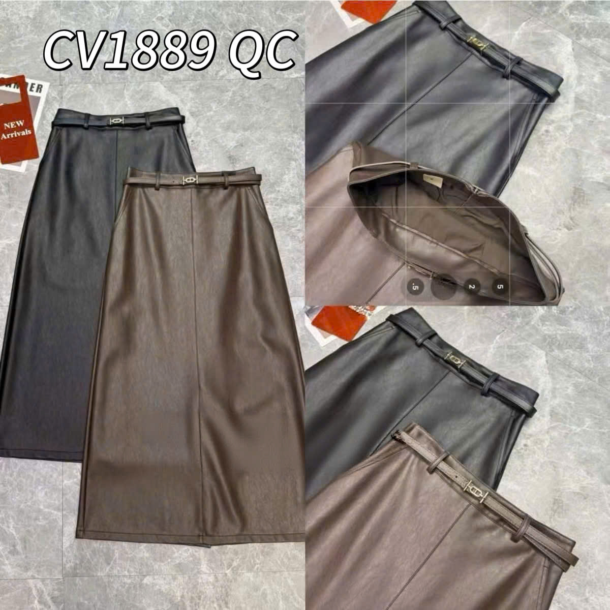 CV1889 QC Chân váy da