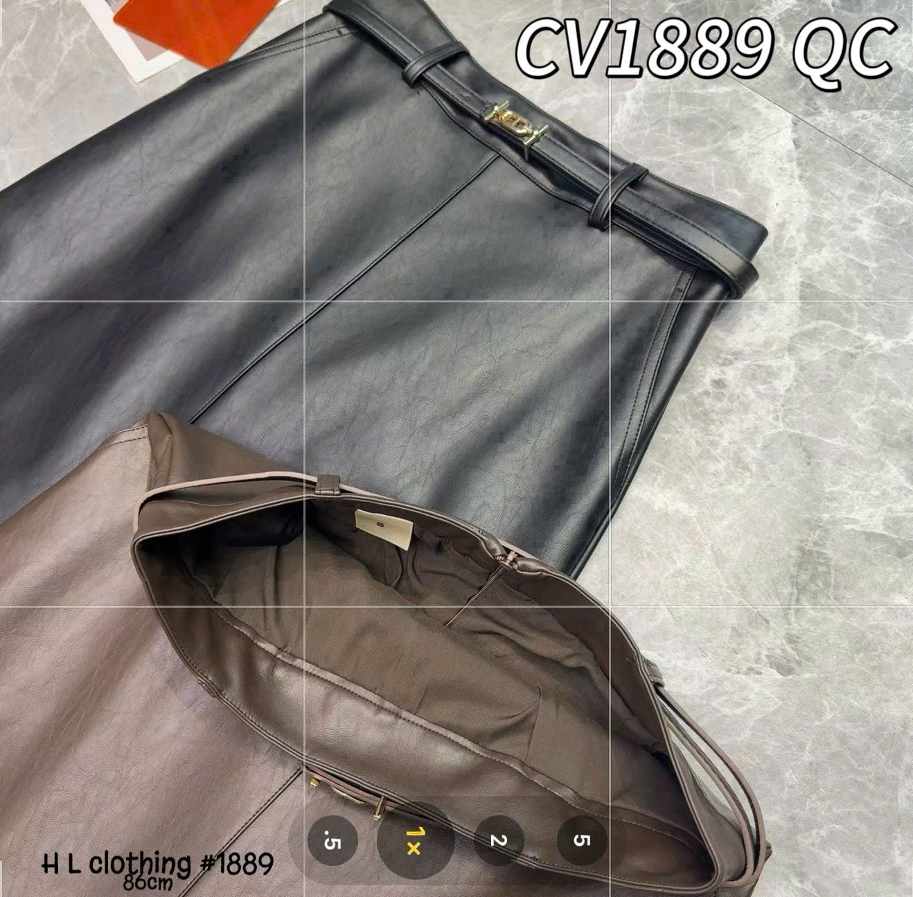 CV1889 QC Chân váy da