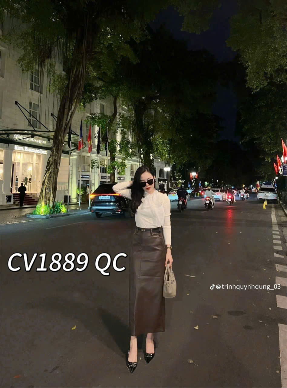 CV1889 QC Chân váy da