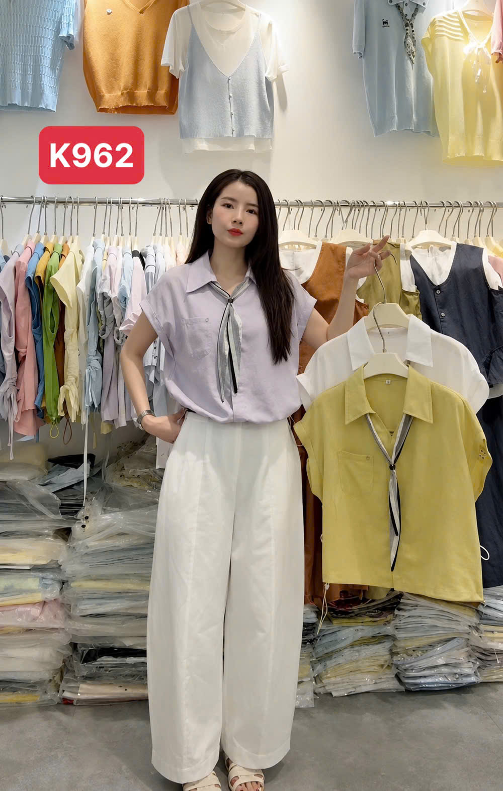 K962 Quần ống xuông dài 95cm