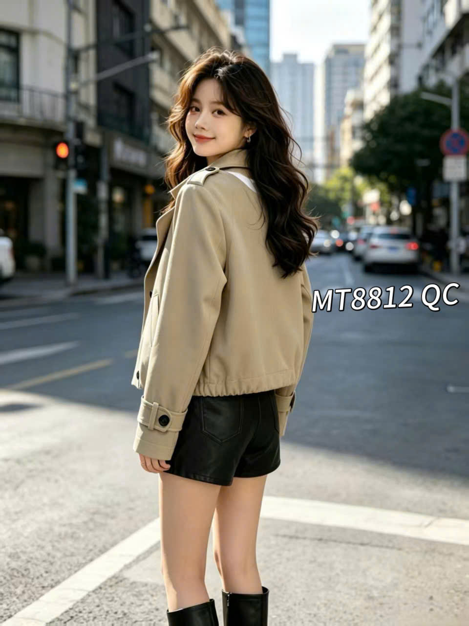 MT8812 QC áo khoác măng tô dáng ngắn