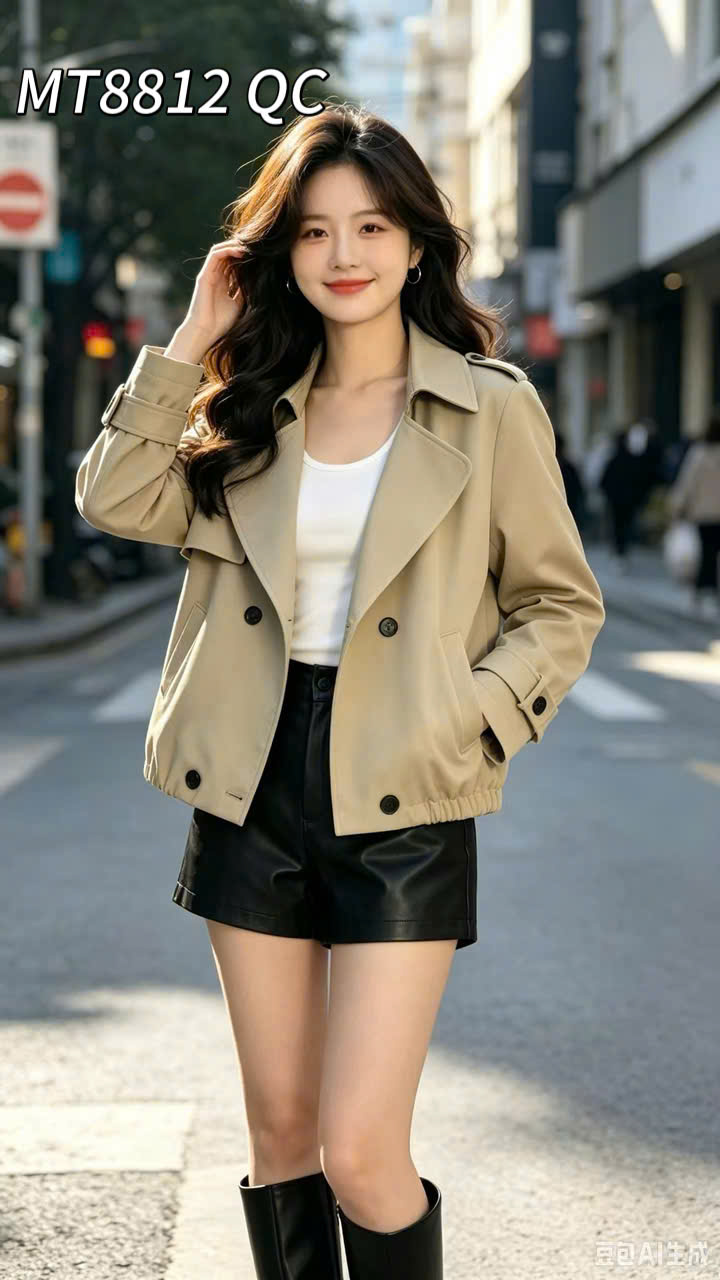 MT8812 QC áo khoác măng tô dáng ngắn