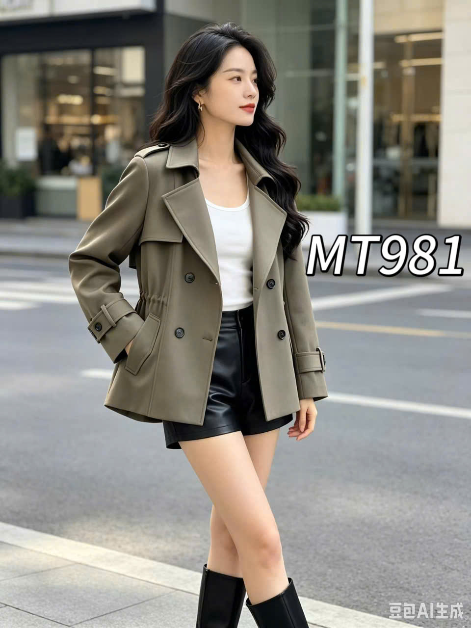 MT981 Mangto cổ K khuy nhựa QC