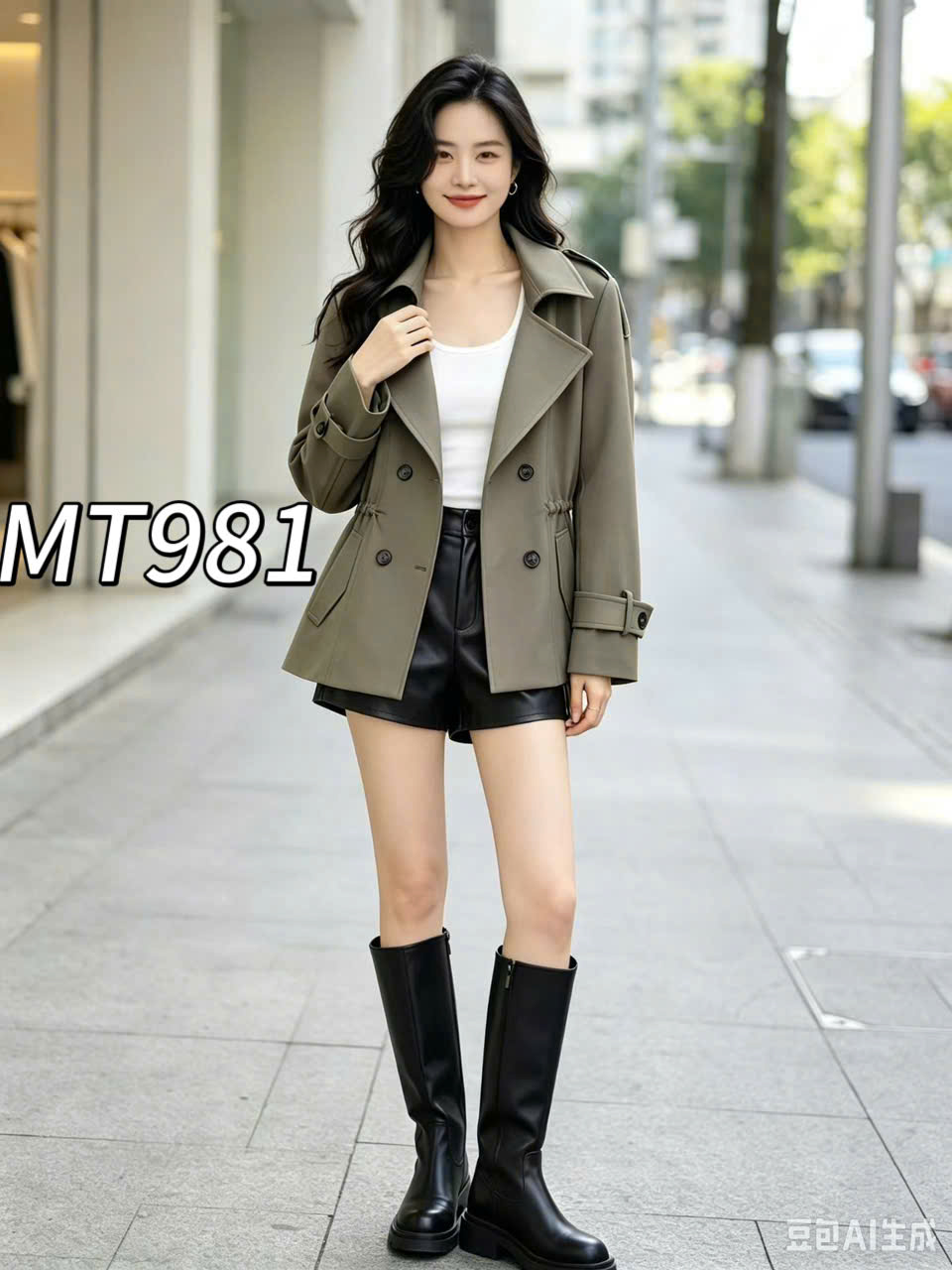 MT981 Mangto cổ K khuy nhựa QC