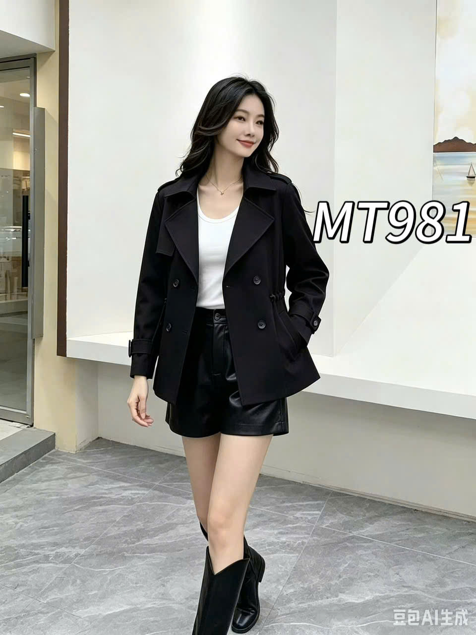 MT981 Mangto cổ K khuy nhựa QC