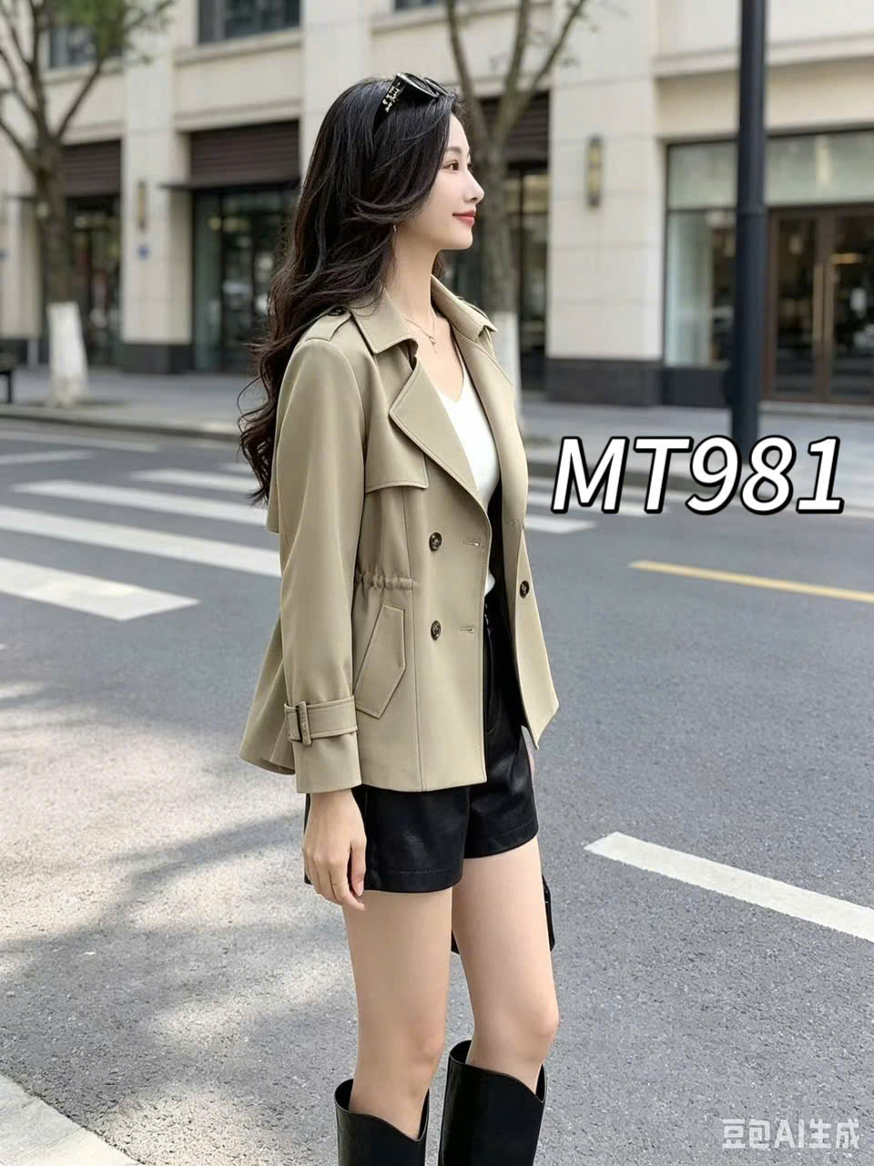 MT981 Mangto cổ K khuy nhựa QC