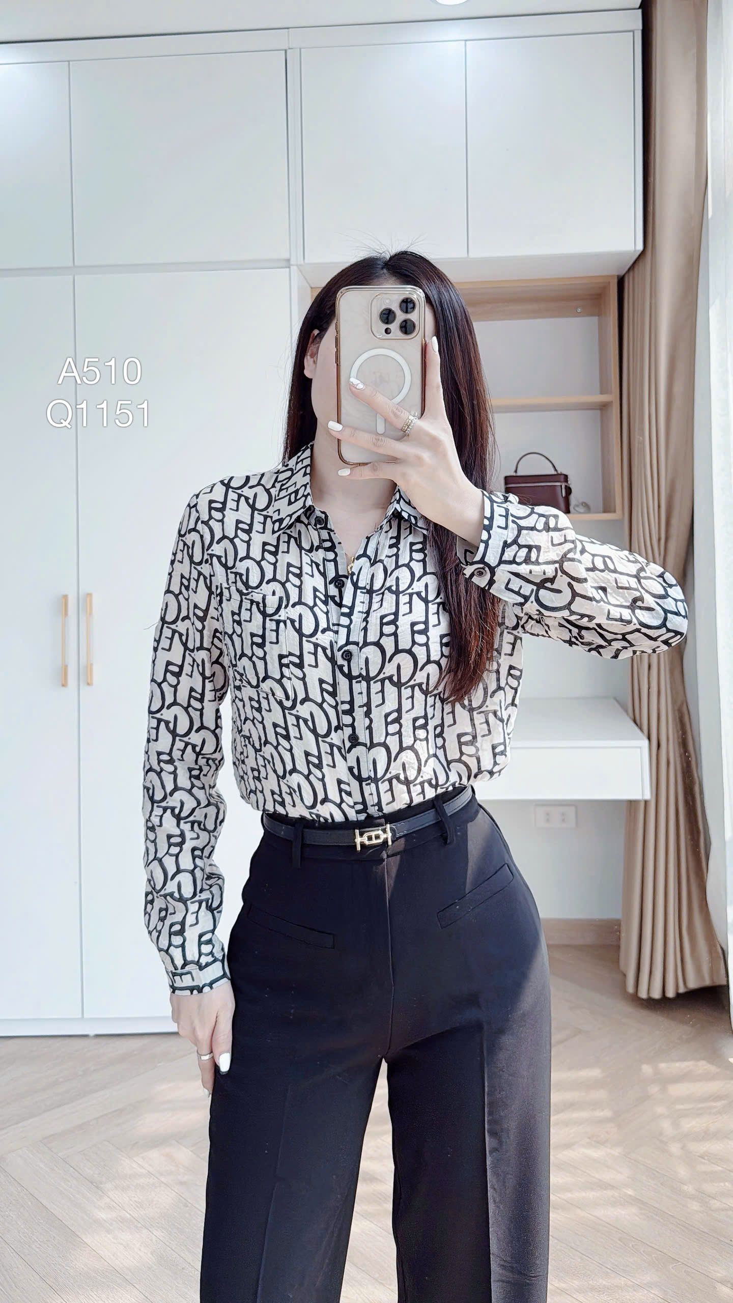 Q1151 Quần xuông 2 túi giả