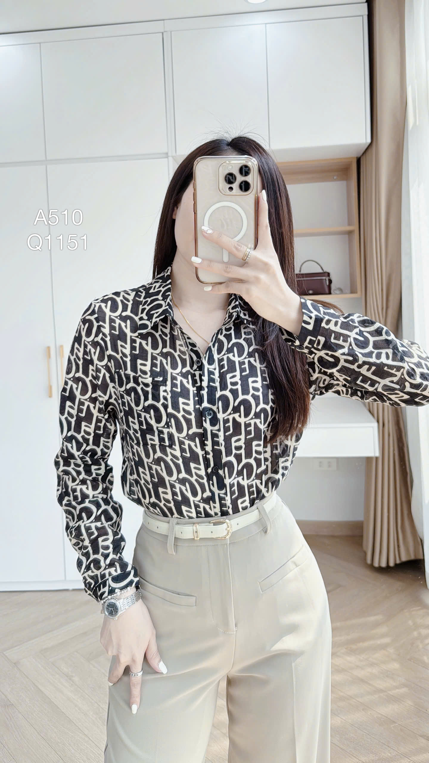 Q1151 Quần xuông 2 túi giả
