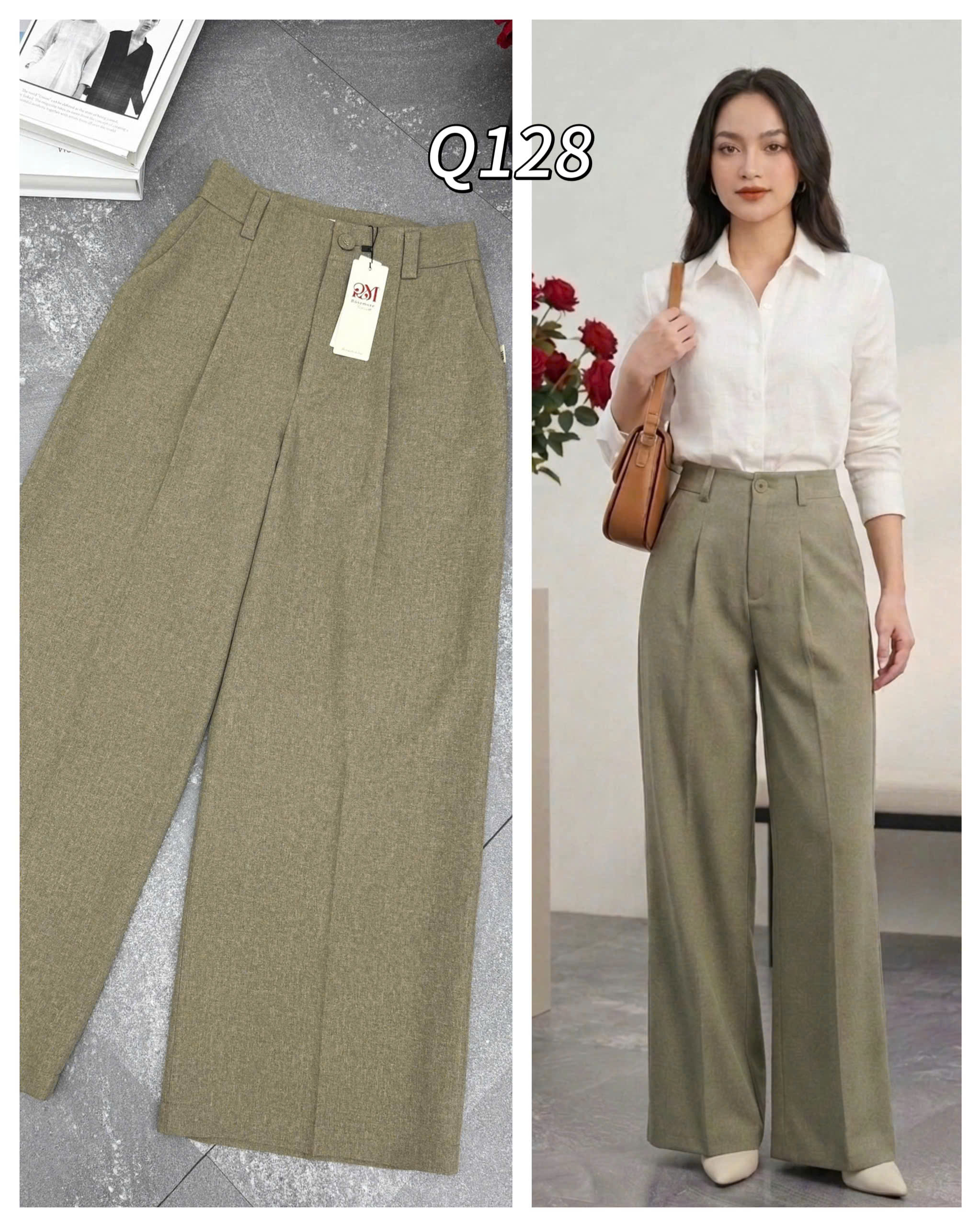 Q128 Quần xuông ống rộng 32 dài 100