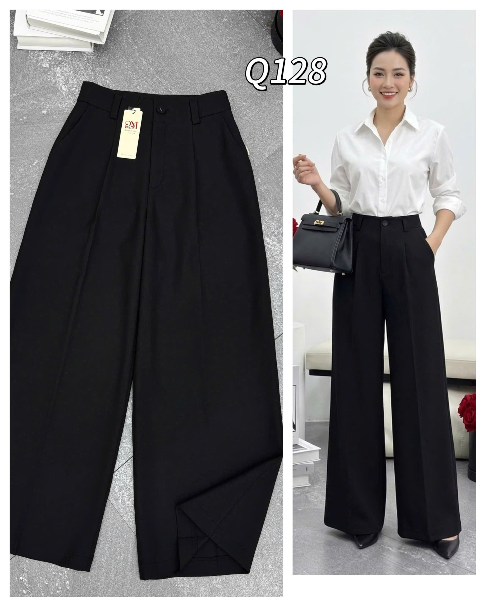 Q128 Quần xuông ống rộng 32 dài 100