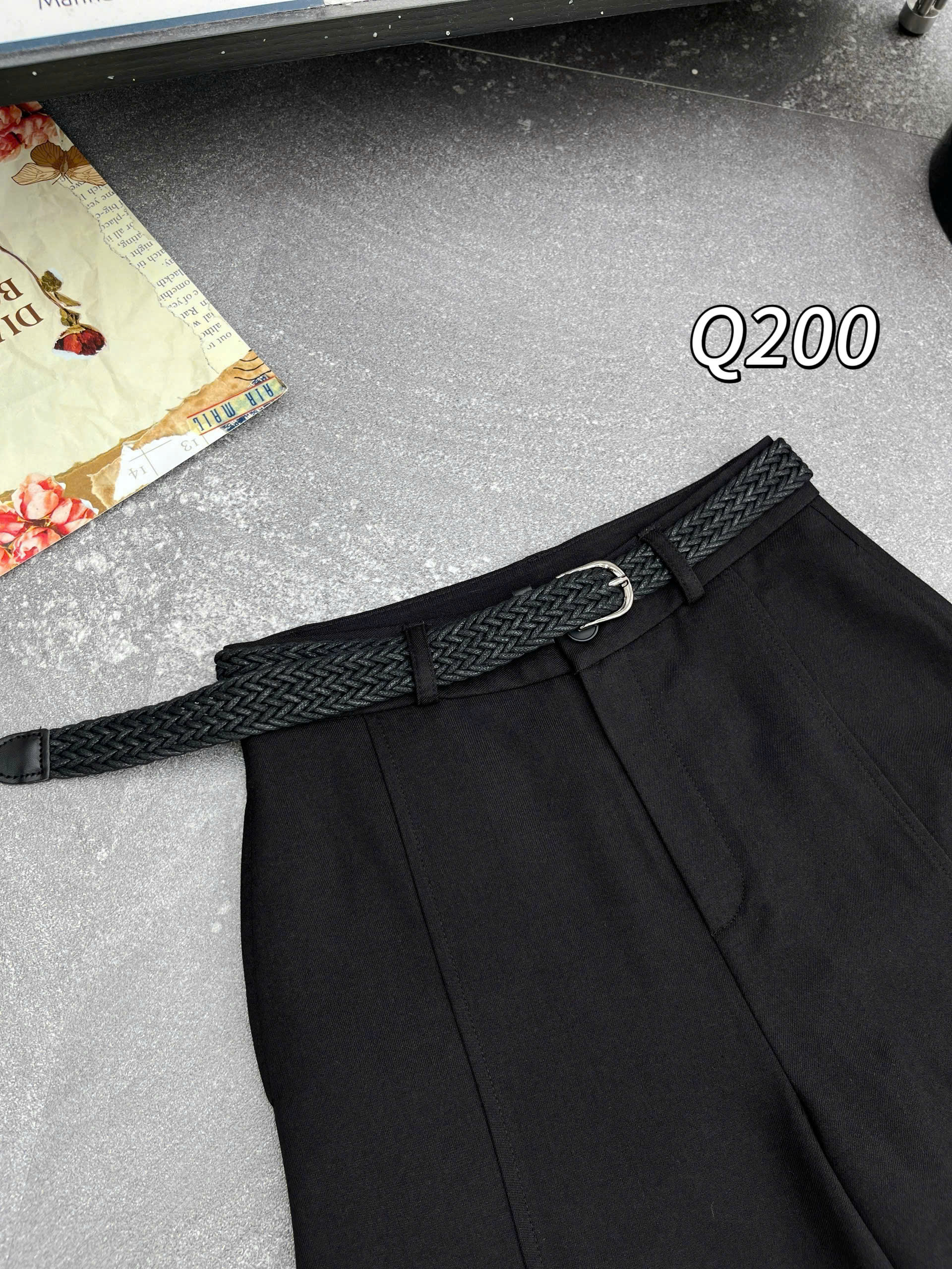 Q200 quần xuông vải xước gân giữa dài 95cm ống 30cm