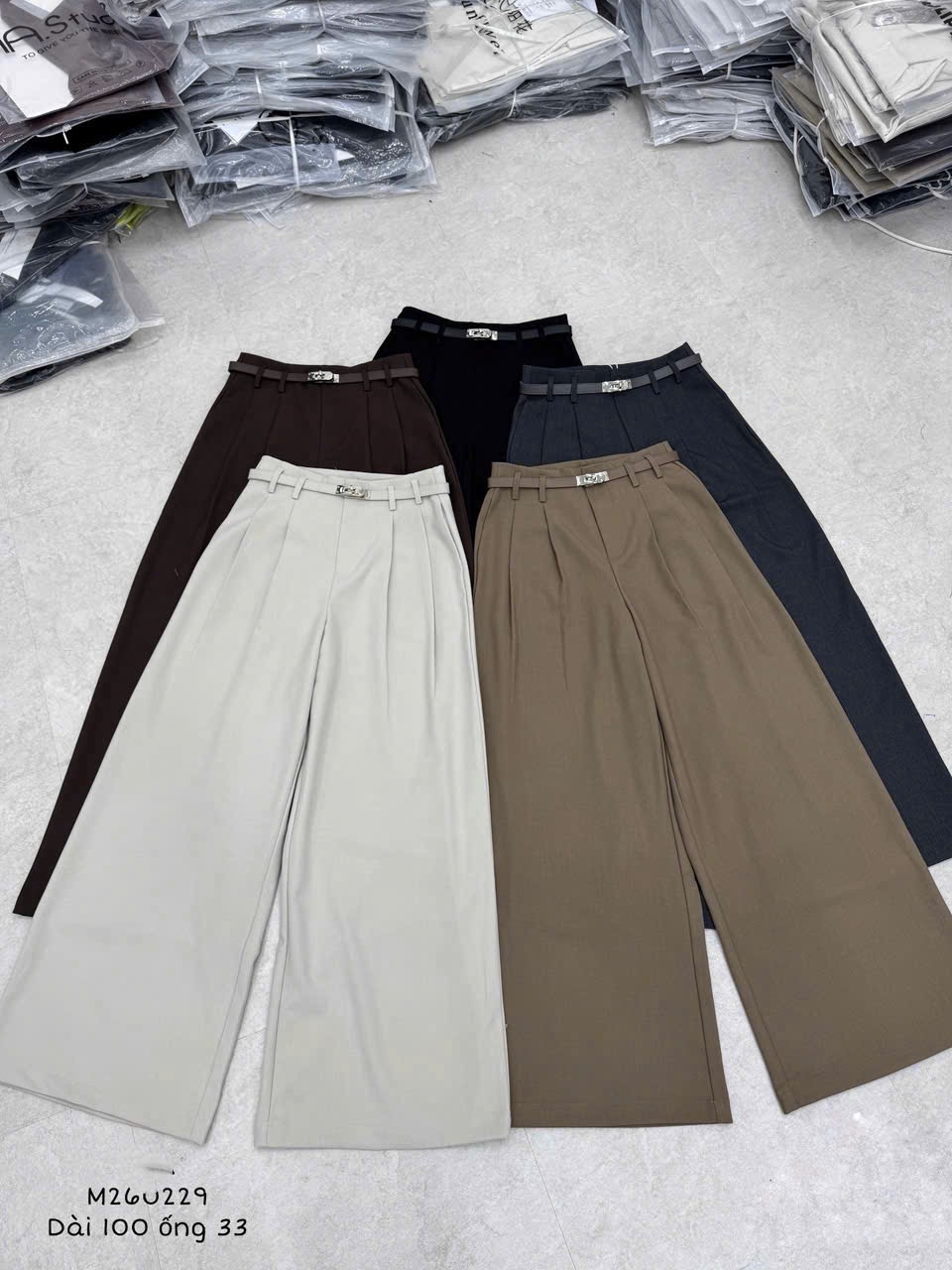 Q260229 quần suông 2 li đai