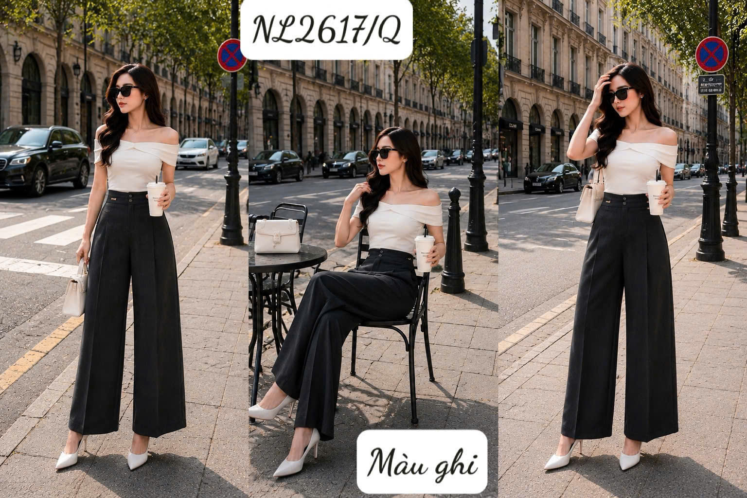 Q2617 Quần xuông cúc bọc tag vàng