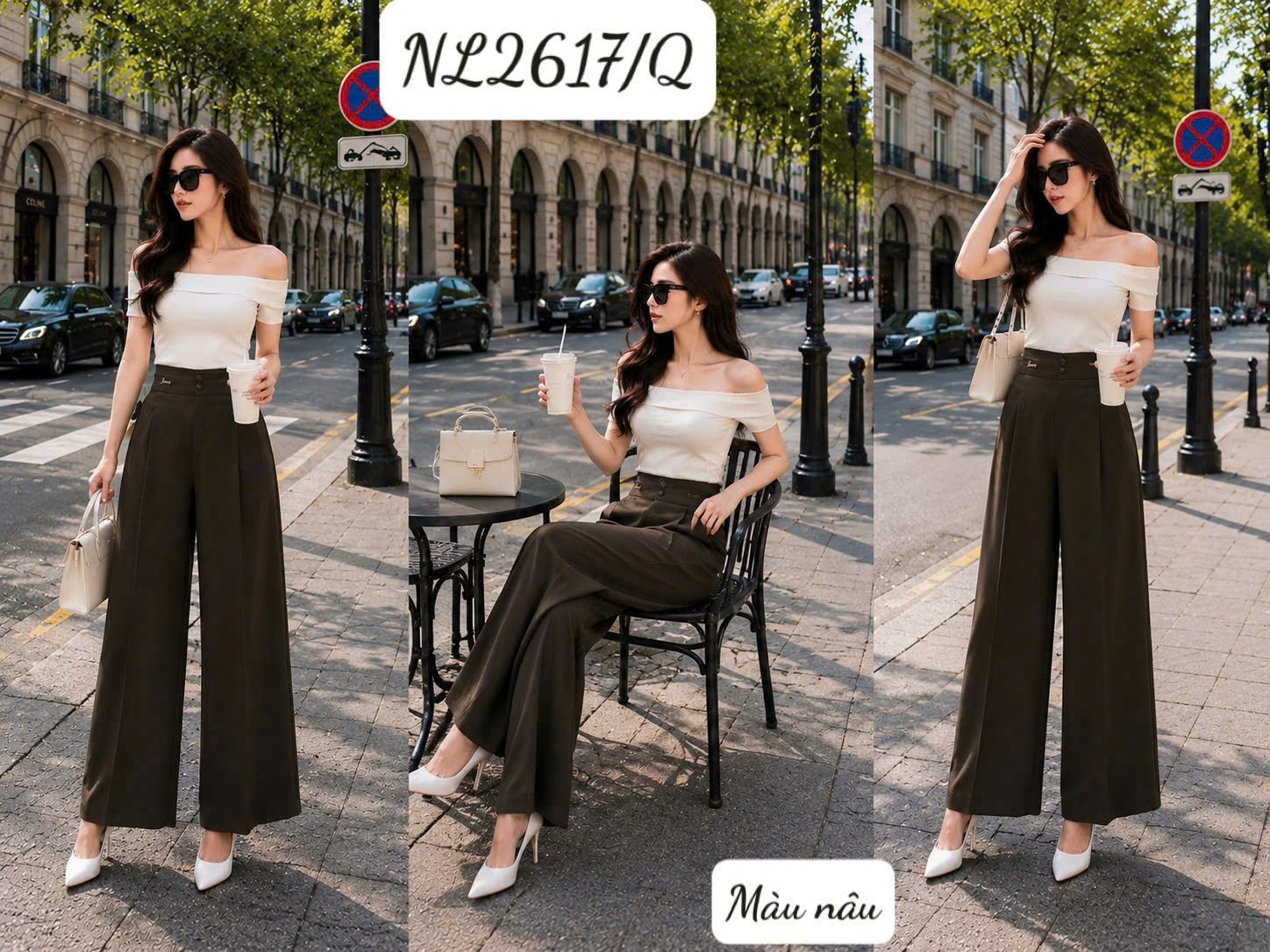 Q2617 Quần xuông cúc bọc tag vàng