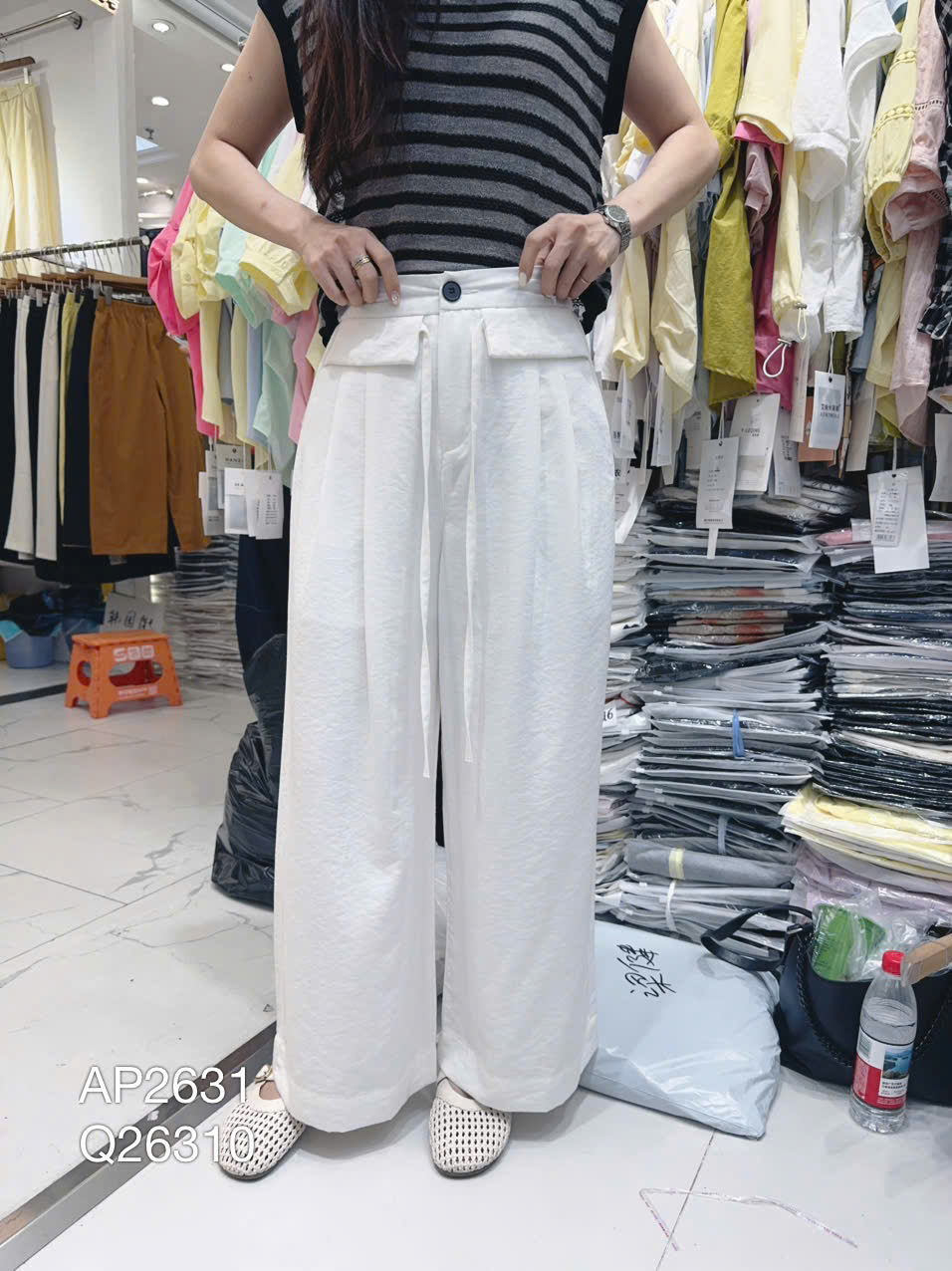 Q26310 Quần xuông 2 nắp túi dây