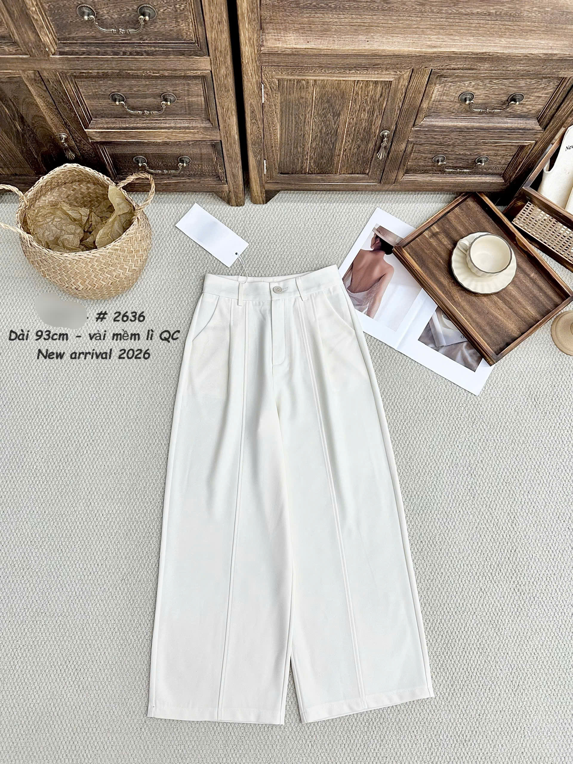 Q2636 Quần xuông ly nổi 93cm
