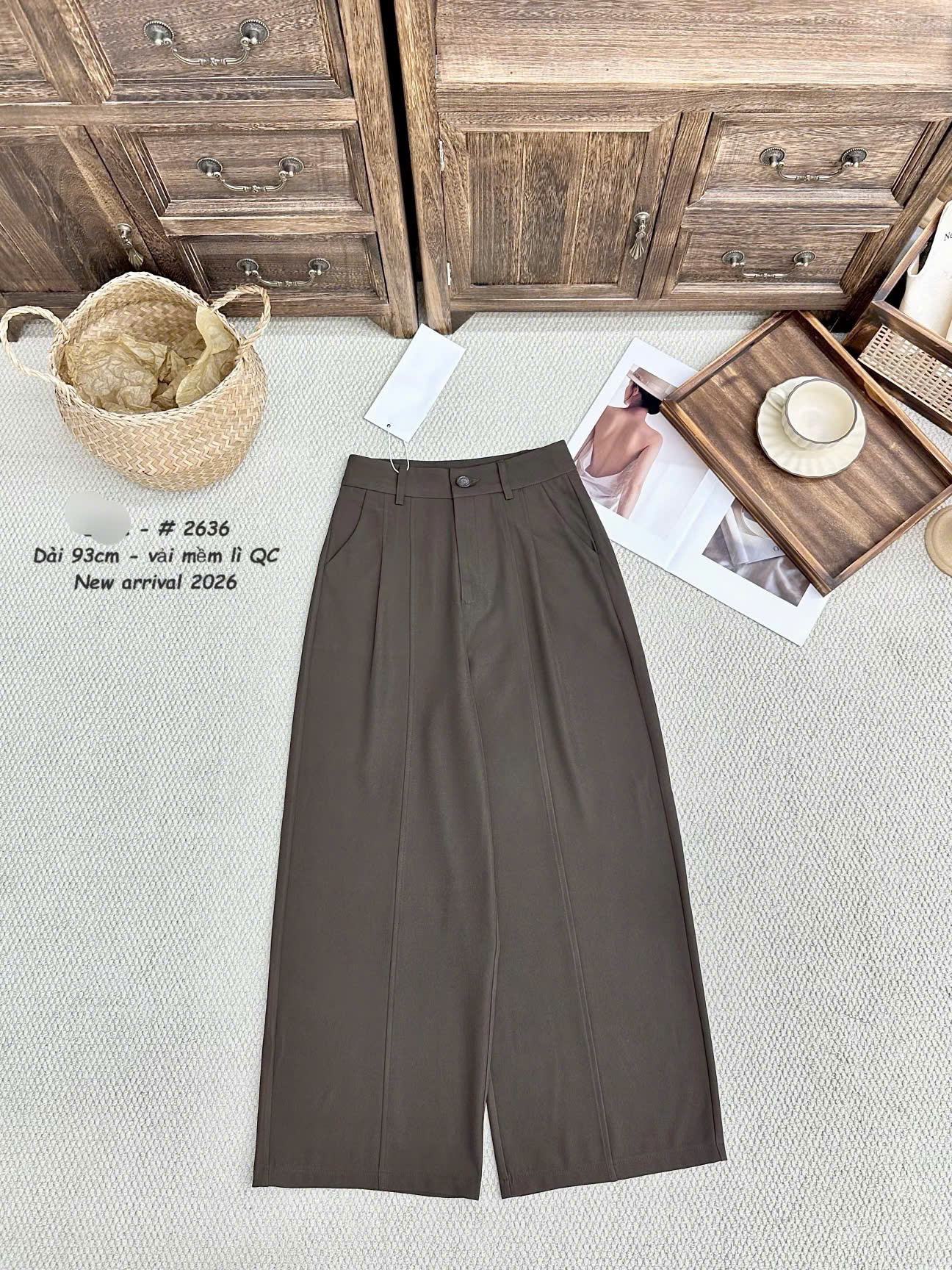 Q2636 Quần xuông ly nổi 93cm