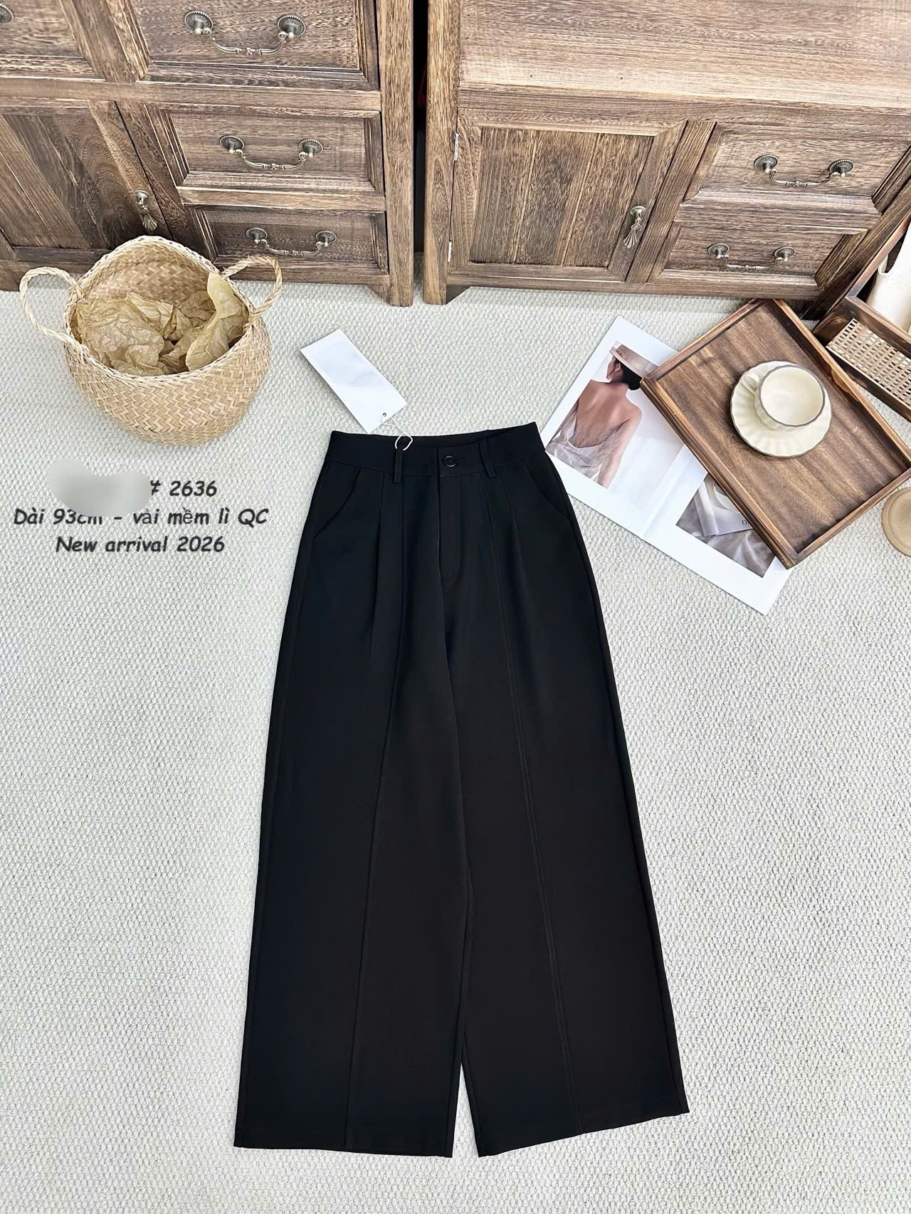 Q2636 Quần xuông ly nổi 93cm