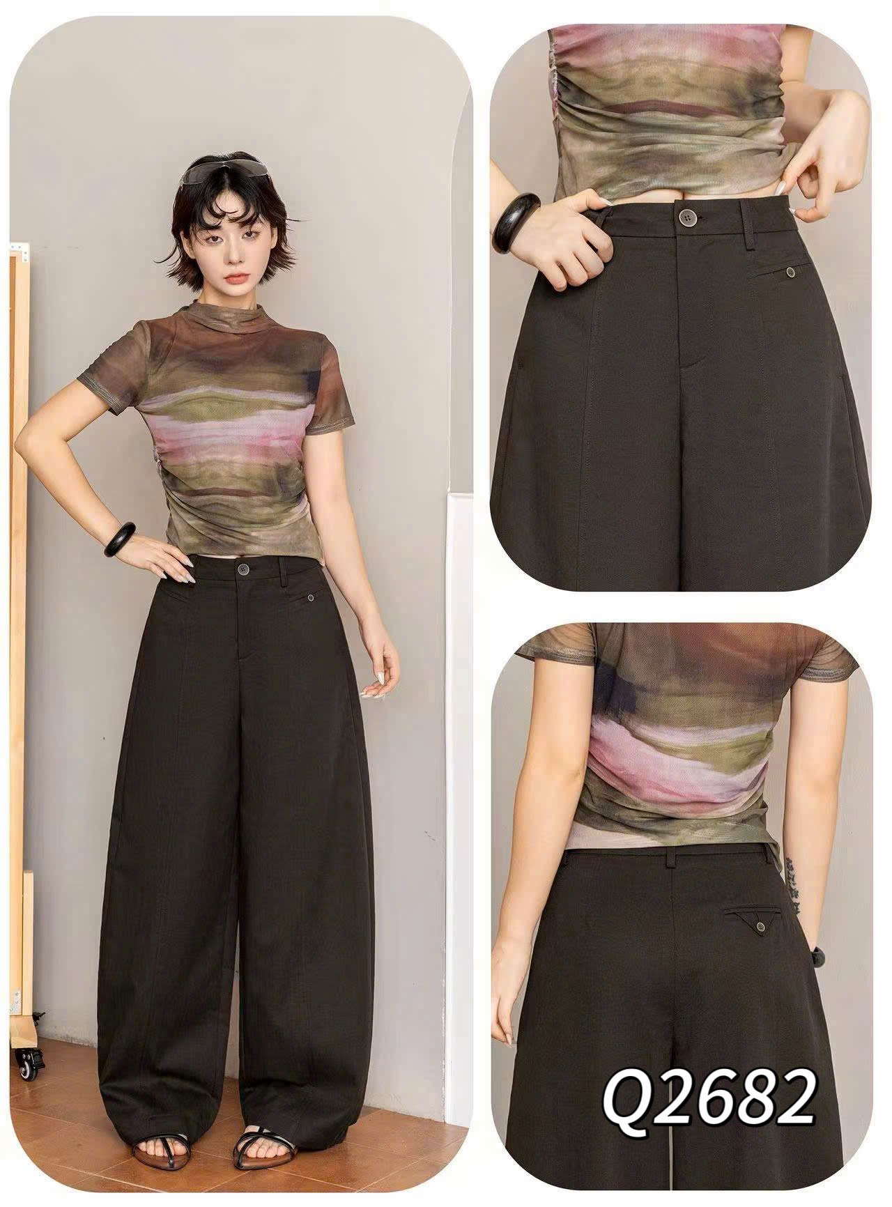 Q2682 Quần QC ống cong