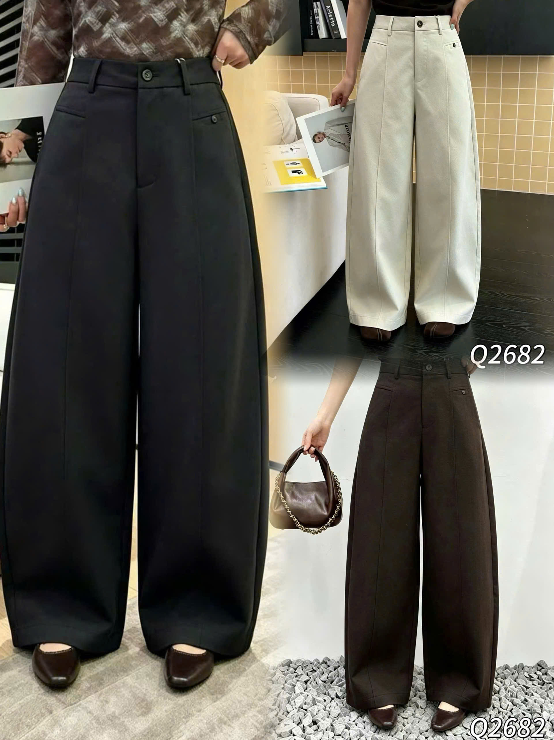 Q2682 Quần QC ống cong