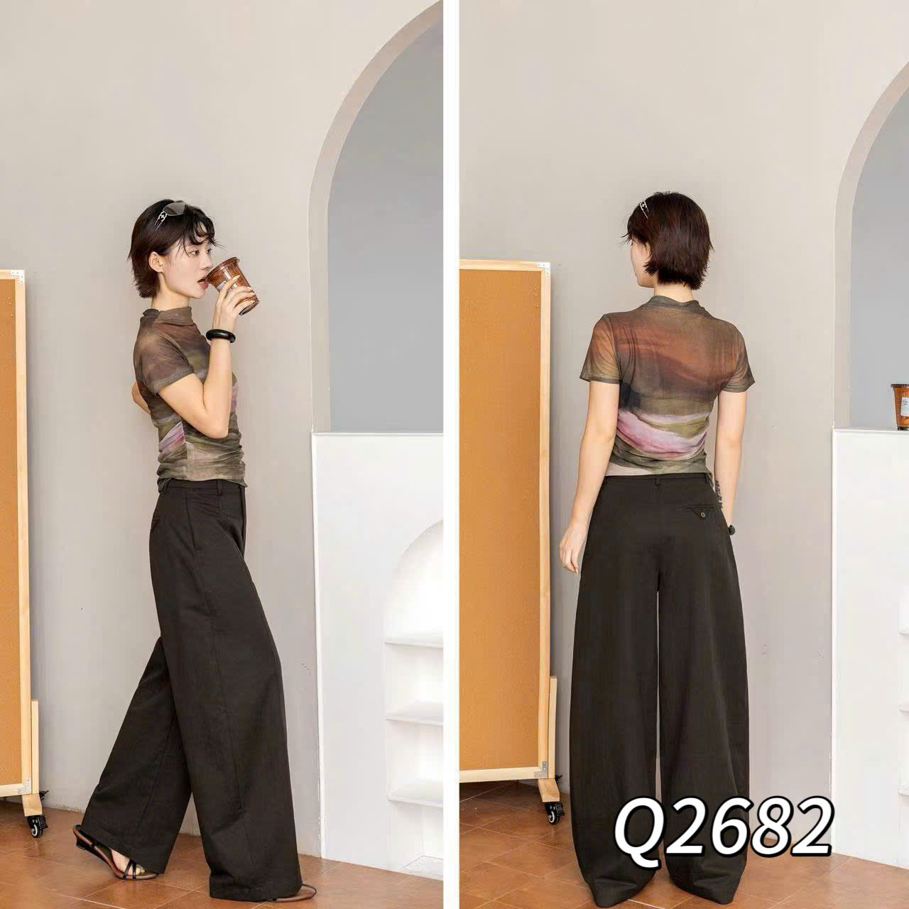 Q2682 Quần QC ống cong