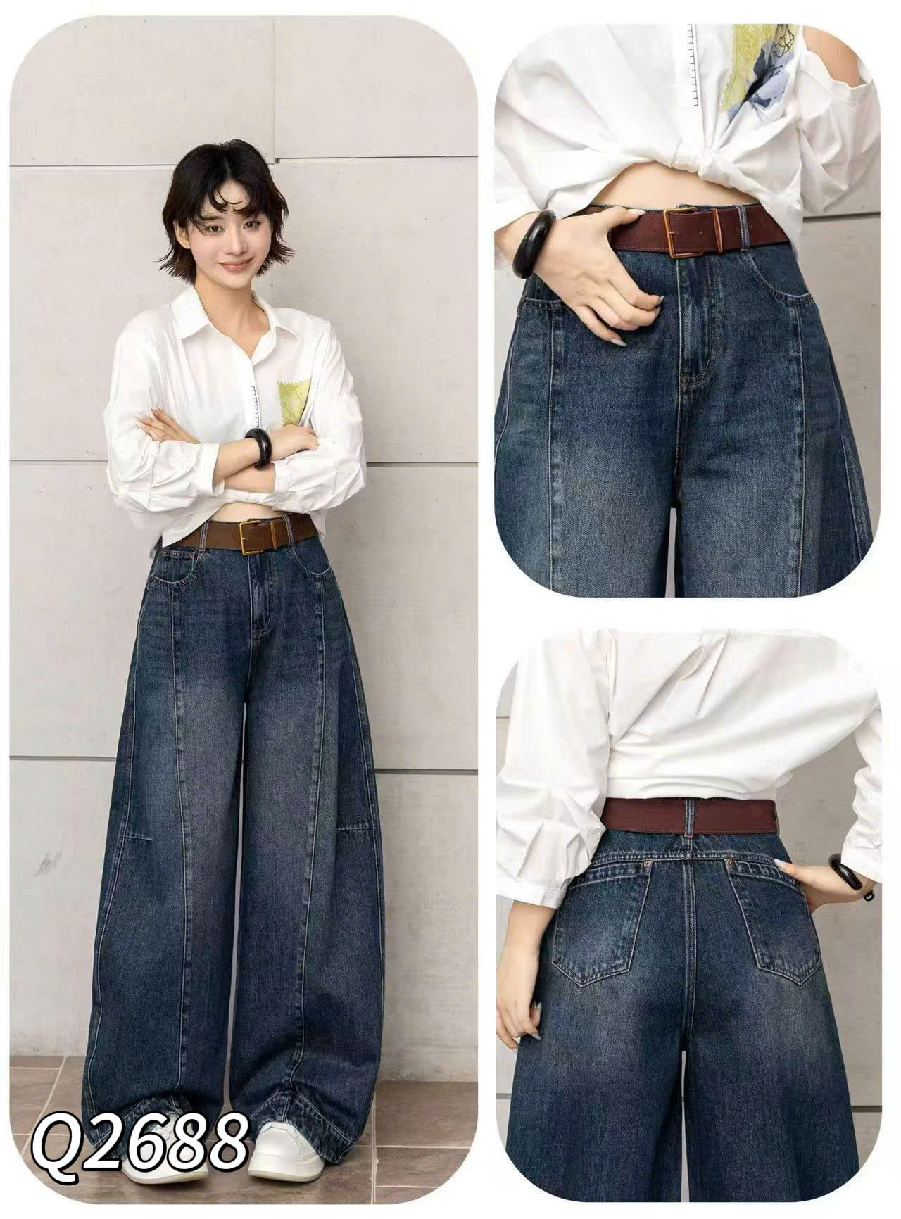 Q2688 Quần jean ống cong QC