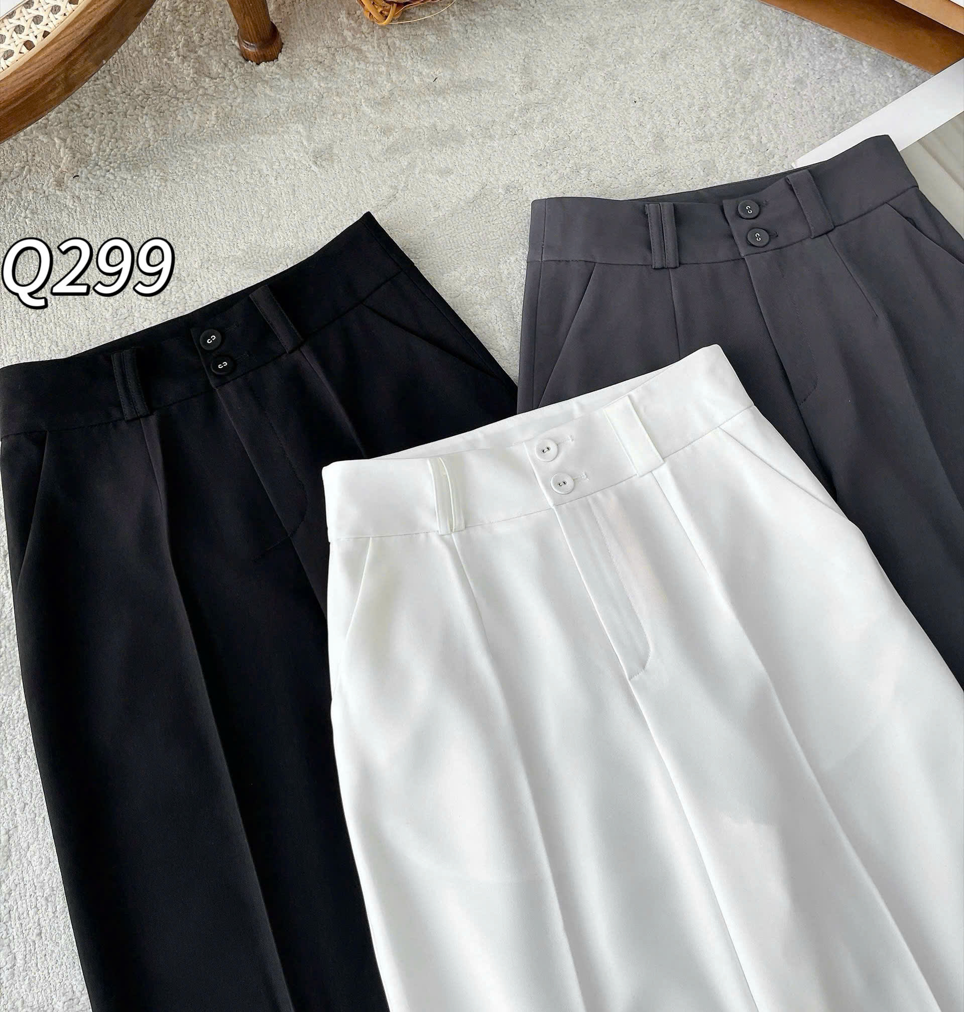 Q299 quần cúc bọc chéo Mỹ dài 100 ống 28