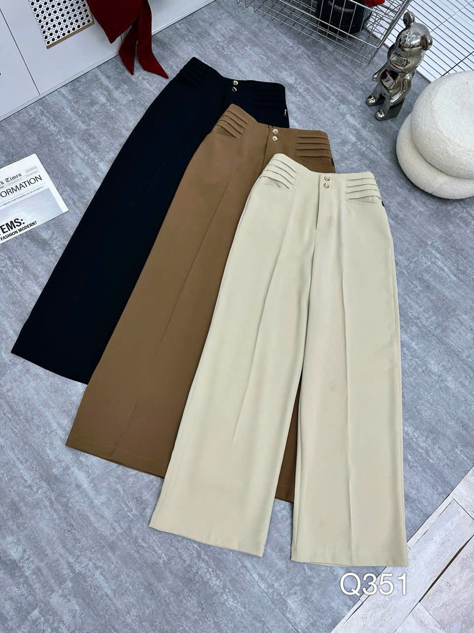 Q351 Quần xuông ly túi