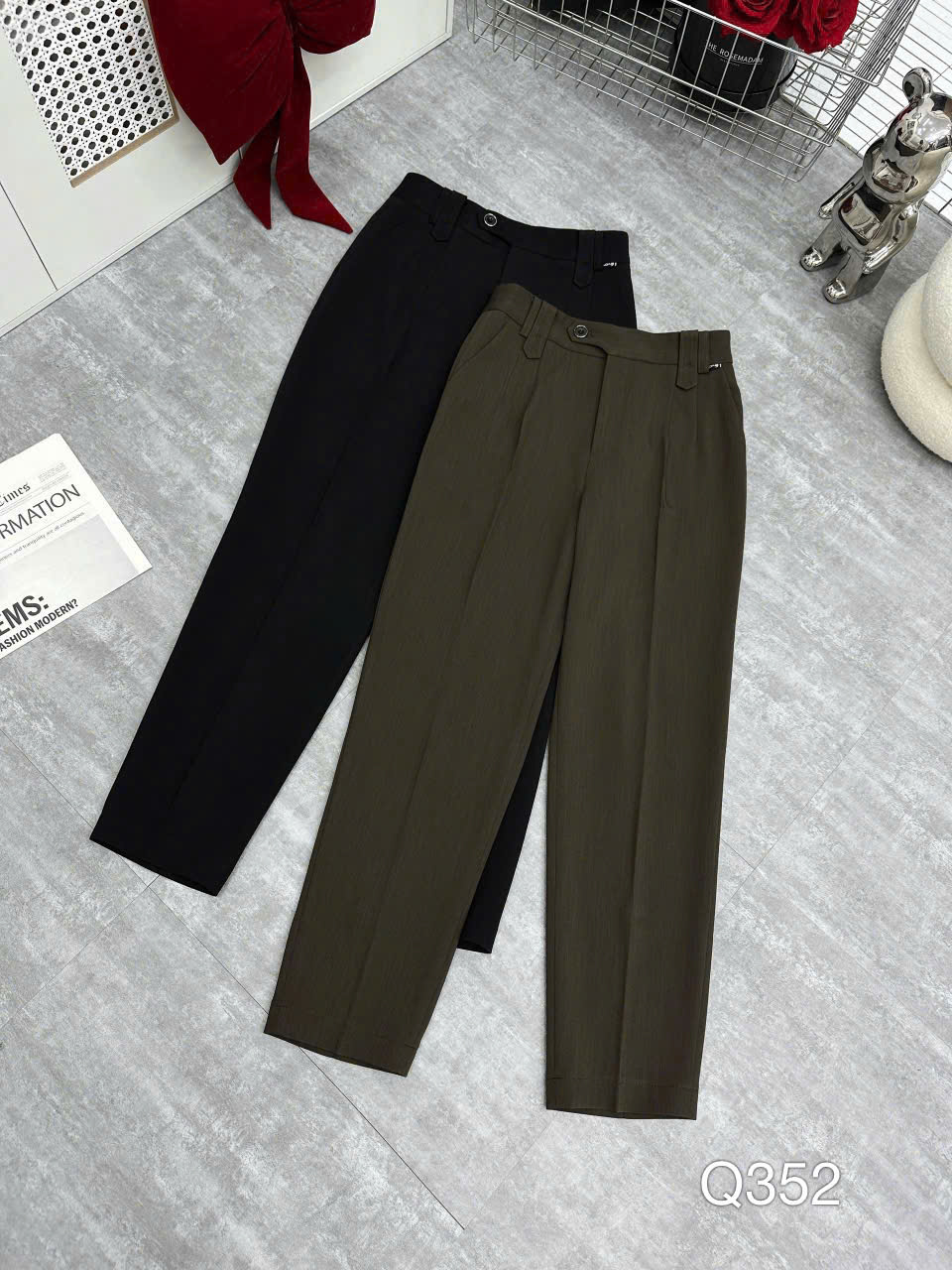 Q352 Quần baggy khuy lệch
