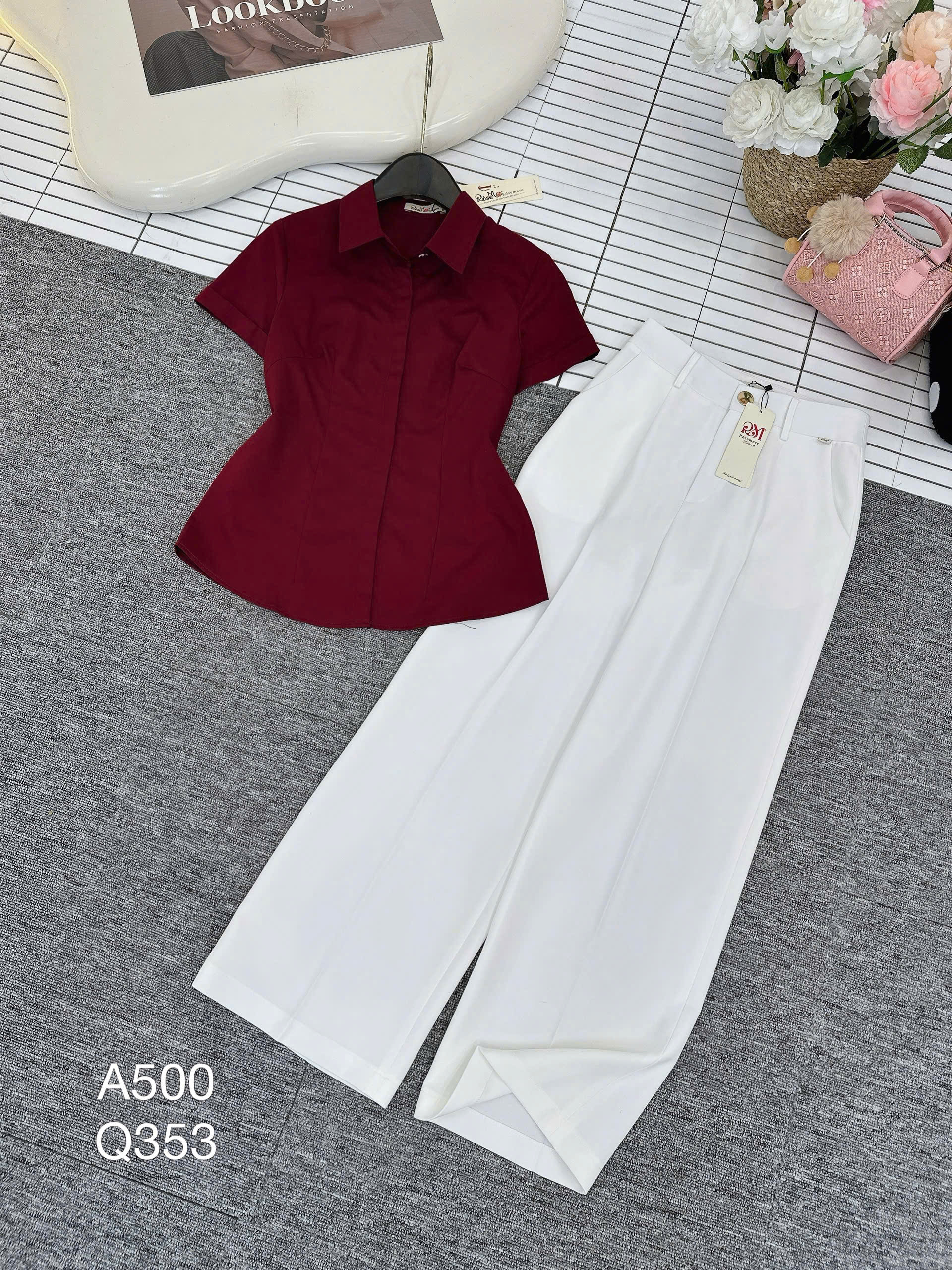 Q353 Quần xuông 1 cúc vàng dài 98cm