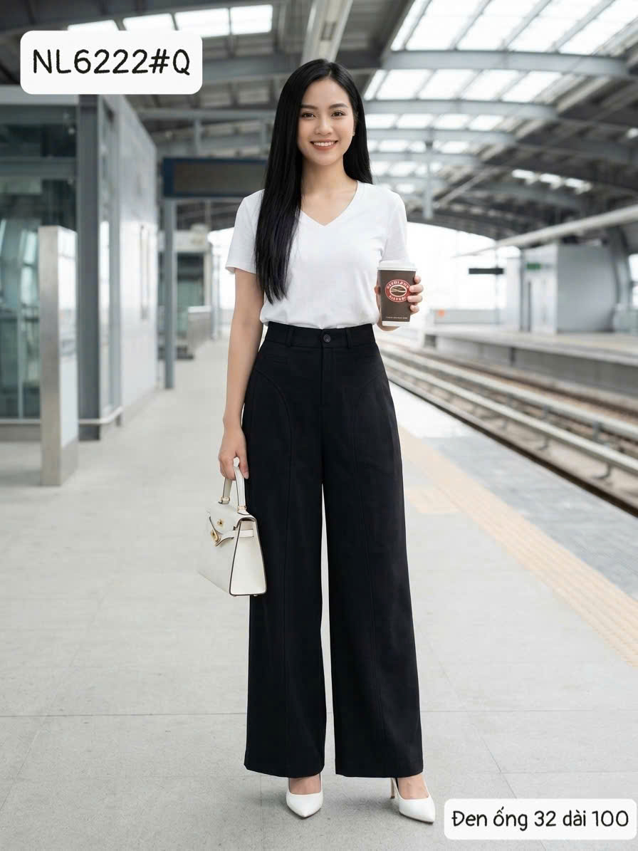 Q6222 Quần xuông 1 cúc 2 túi giả