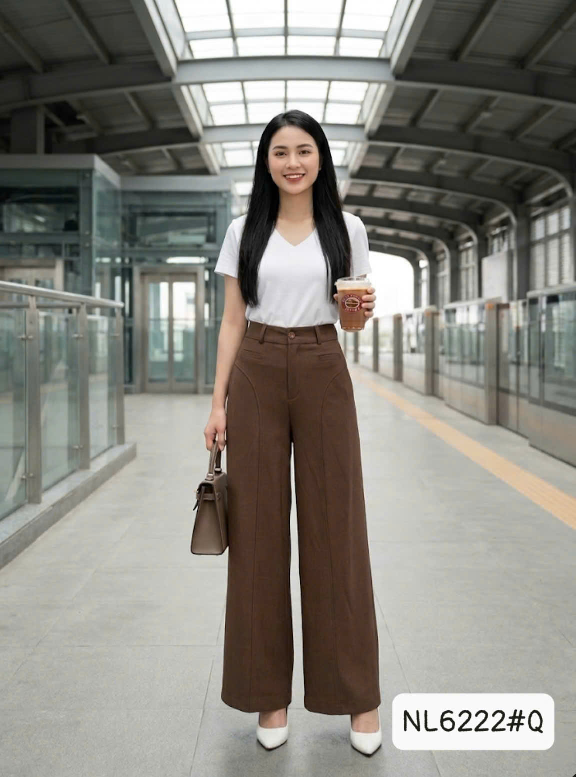 Q6222 Quần xuông 1 cúc 2 túi giả